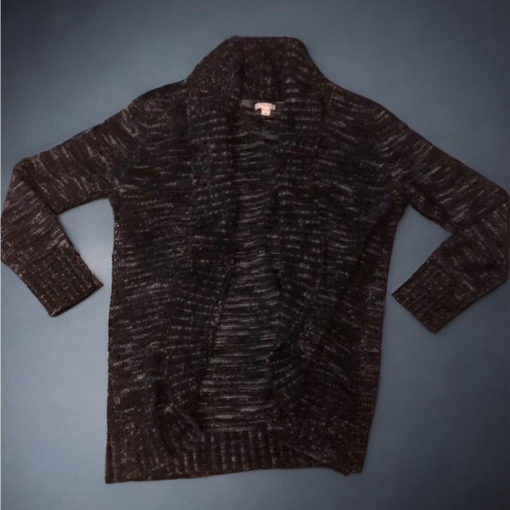Merona Black and White Knit Open Sweater Size XL